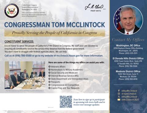 Legislative Update From Congressman McClintock 1