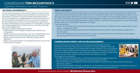 Legislative Priorities one-pager, page two